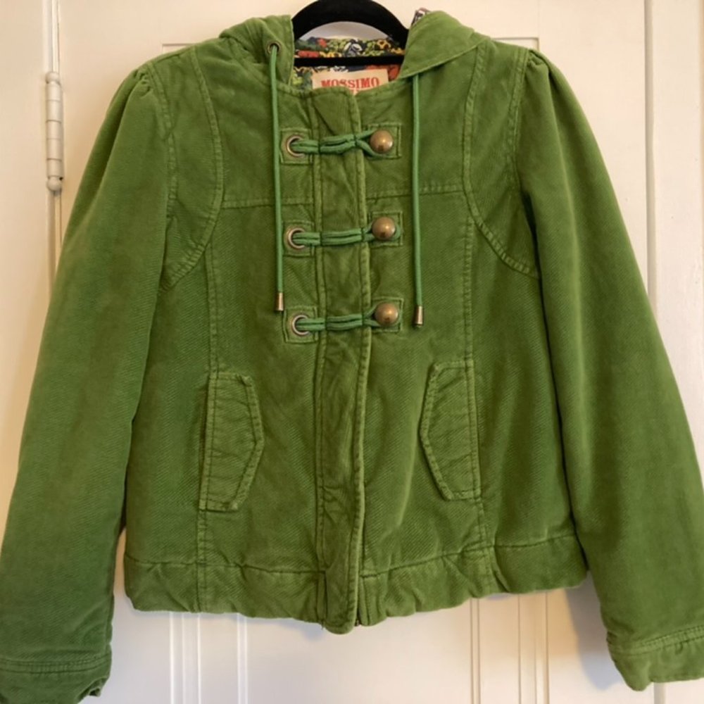 Women's Green Zip Up & Toggle Jacket in Size Small